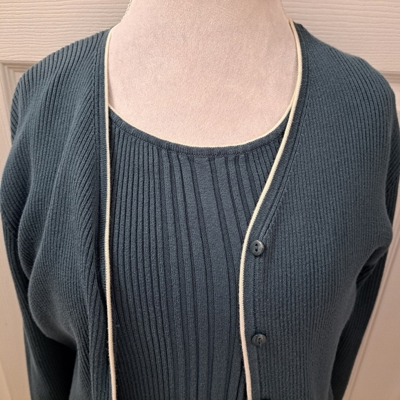 Two Piece Green Tunic & Cardigan   Size XL - Picture 2 of 11